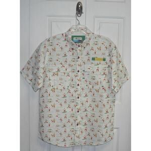 Magellan Outdoors Men's Laguna Madre Print Short Sleeve Fishing‎ Shirt Small $30